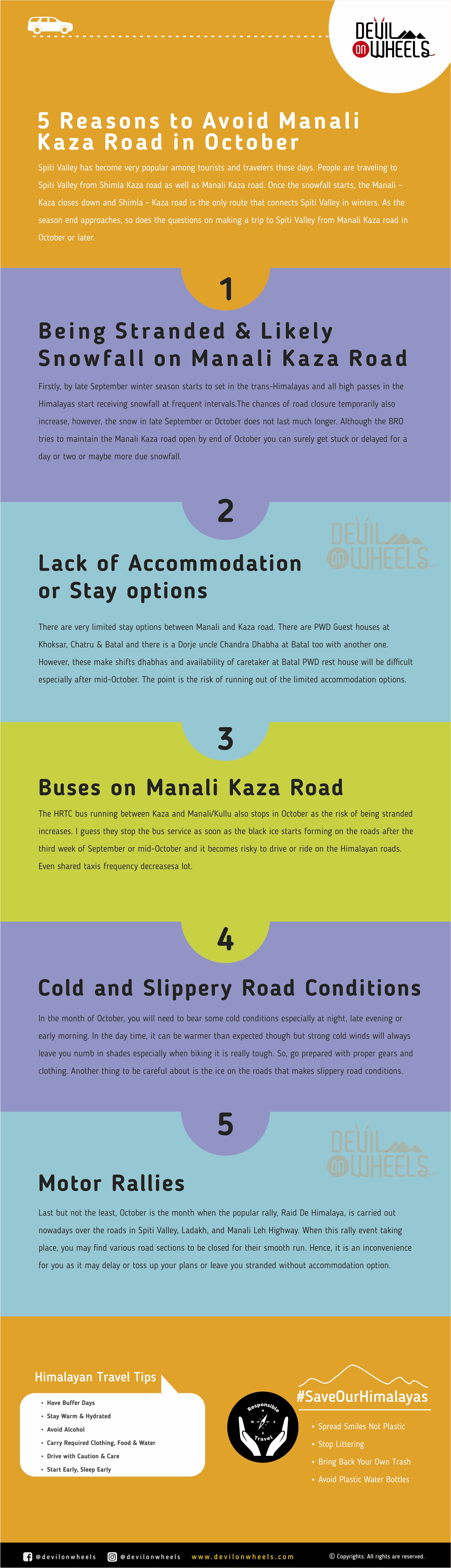 Top reasons to avoid Manali Kaza road in October