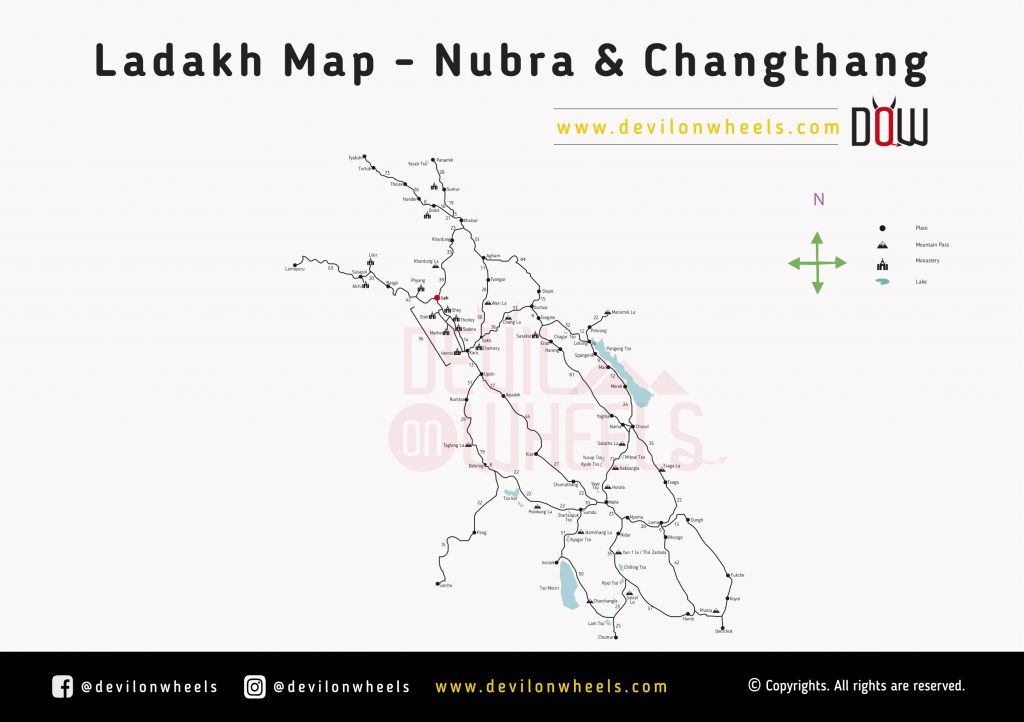 Leh Ladakh Maps | Nubra Valley and Changthang