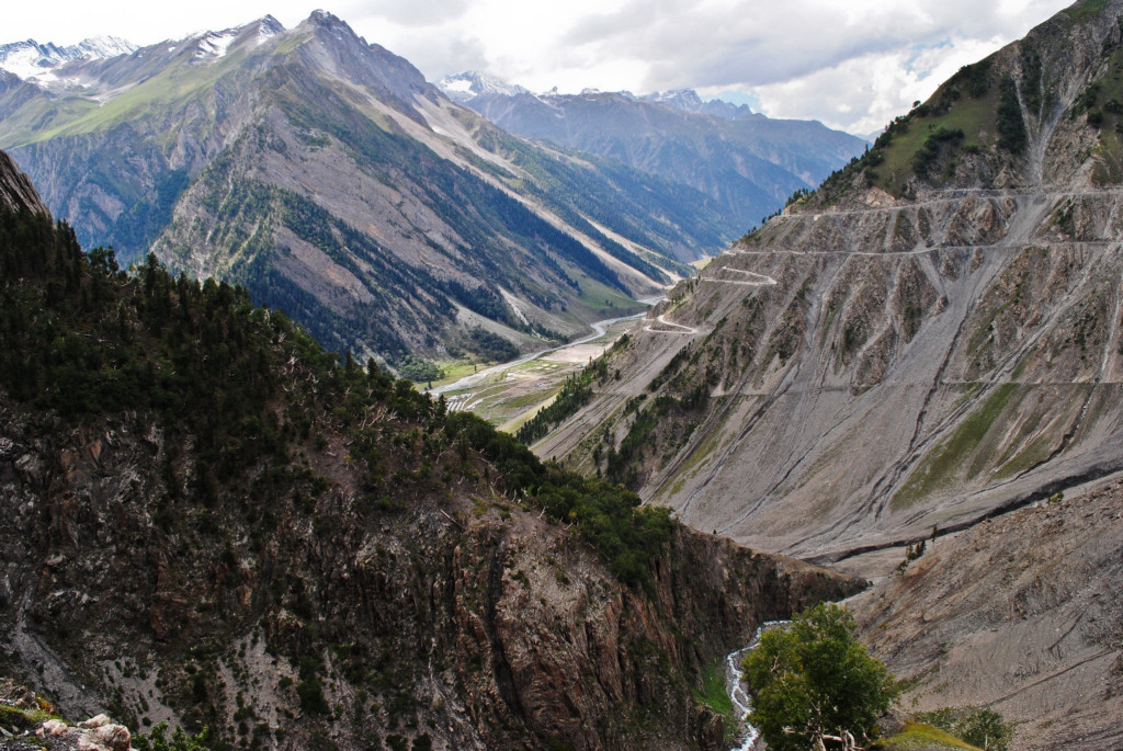 The hairpin bends of Zojila Pass from Srinagar to Kargil