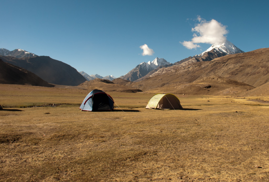 Camps near Chandratal at a designated site