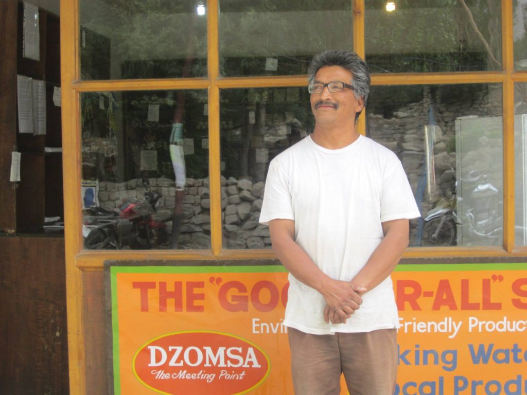 Meet Sonam, whose initiative, Dzomsa (means the meeting point in Ladakhi, popularly known as the water refilling store) introduced me to the sustainable lifestyle thought process. Most of this draft is inspired from his self written Dzomsa manual. I look upto him when ever i feel the world is not doing enough to protect the planet.   Currently there are two Dzomsas in Leh. These are "good for all" shops and provide a number of environment friendly products and services, which i would explain in the coming photos.