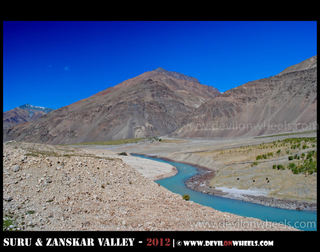Zanskar River, curving its way through Zanskar Valley