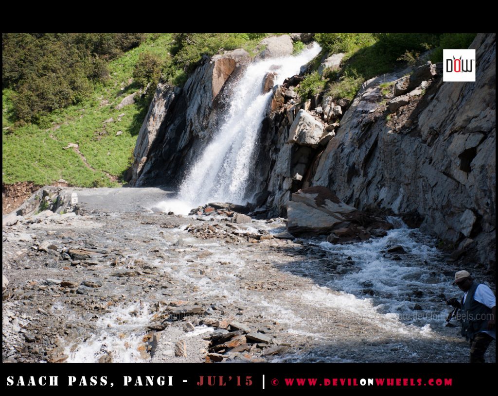 One of the many water crossings / nallas on the way to Sach Pass