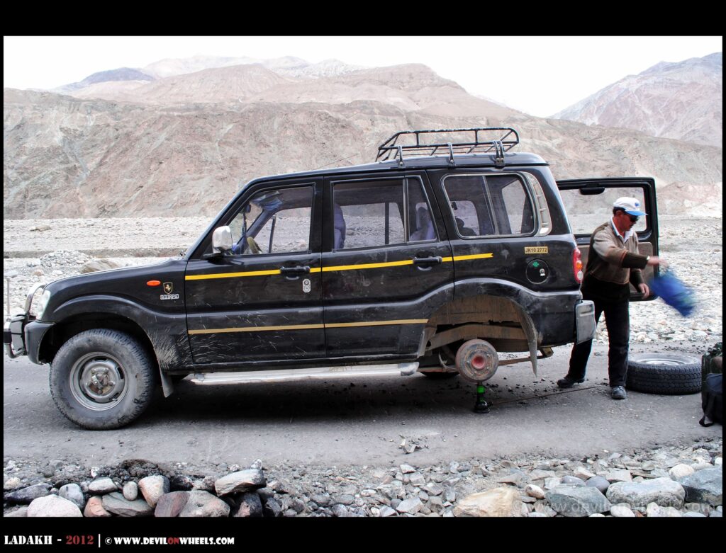 Time to repair the puncture in Ladakh