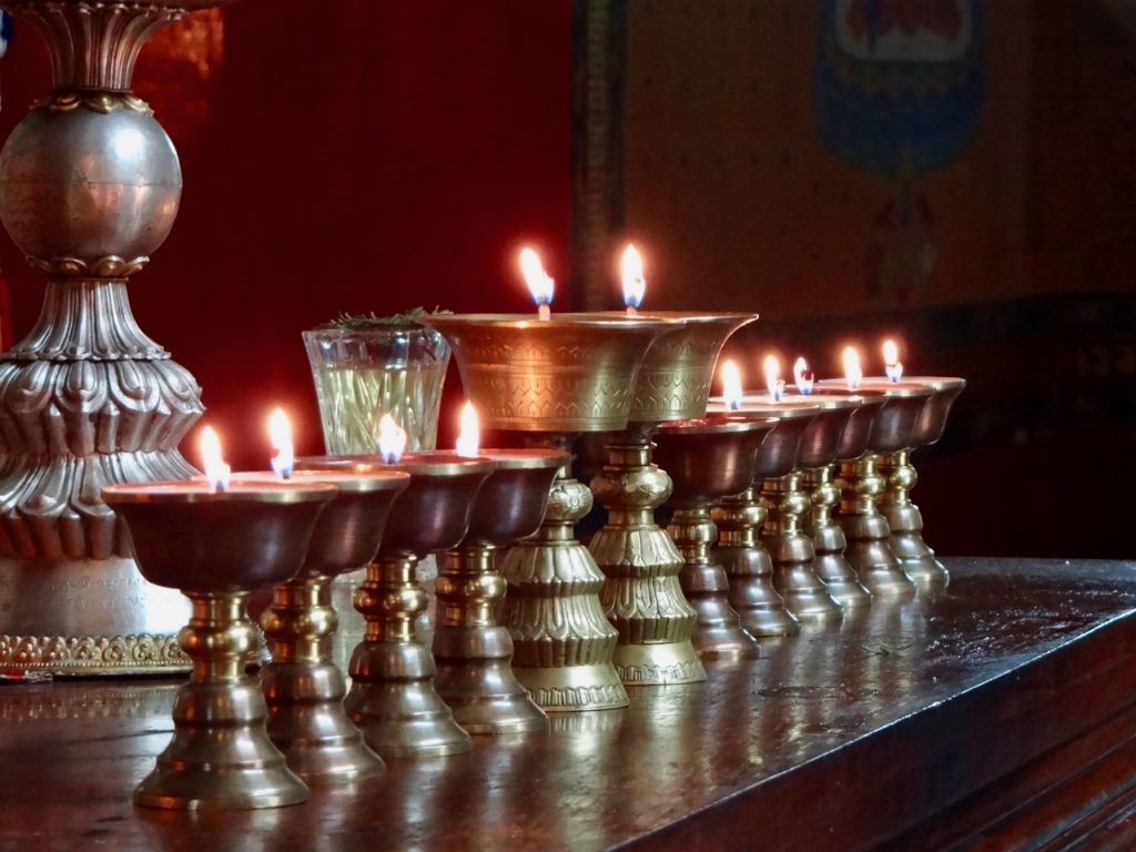 Lighting of butter lamps is an integral part of Buddhist rituals