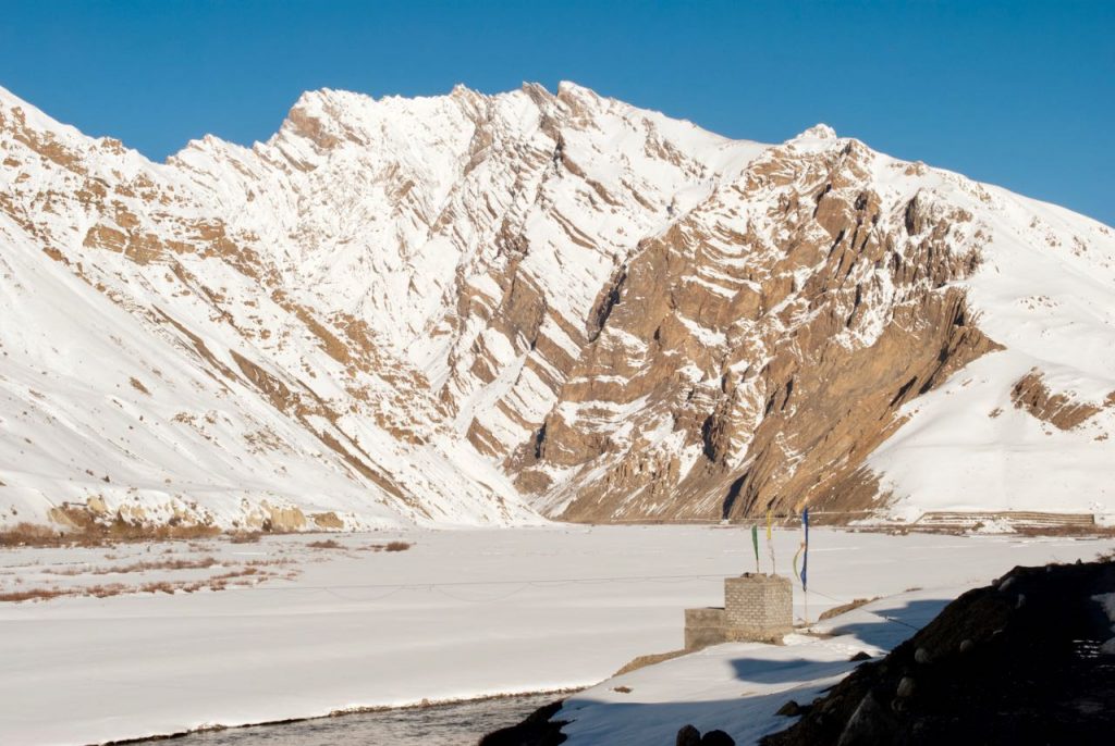 Frozen views of Spiti Valley in winters