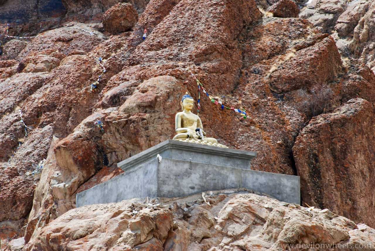 Maitreya statue on hilltop near Hemis Monastery Ladakh