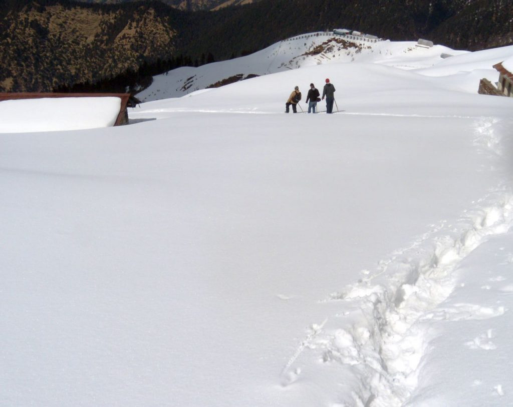 Snow trekking in the Himalayas