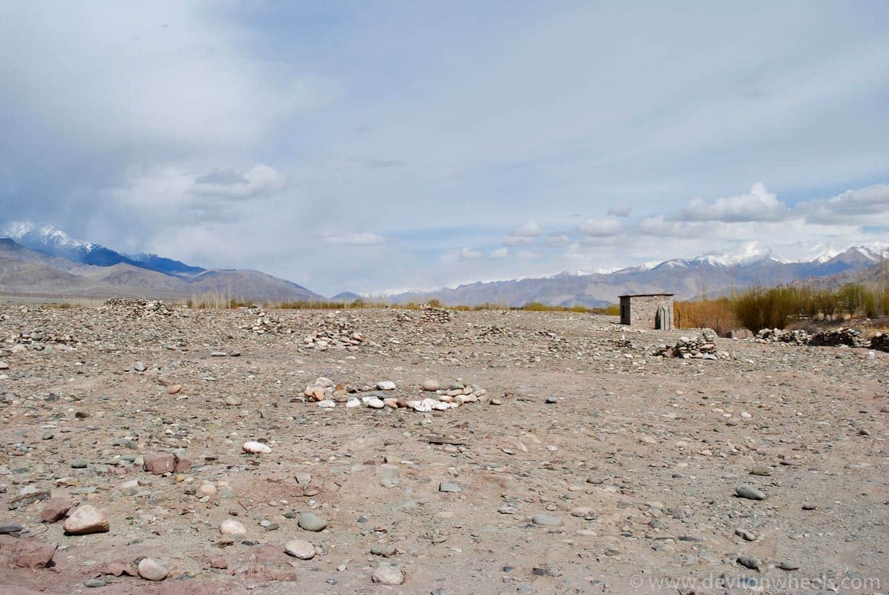 Local Ladakhi village views on the way to Shey Palace near Leh