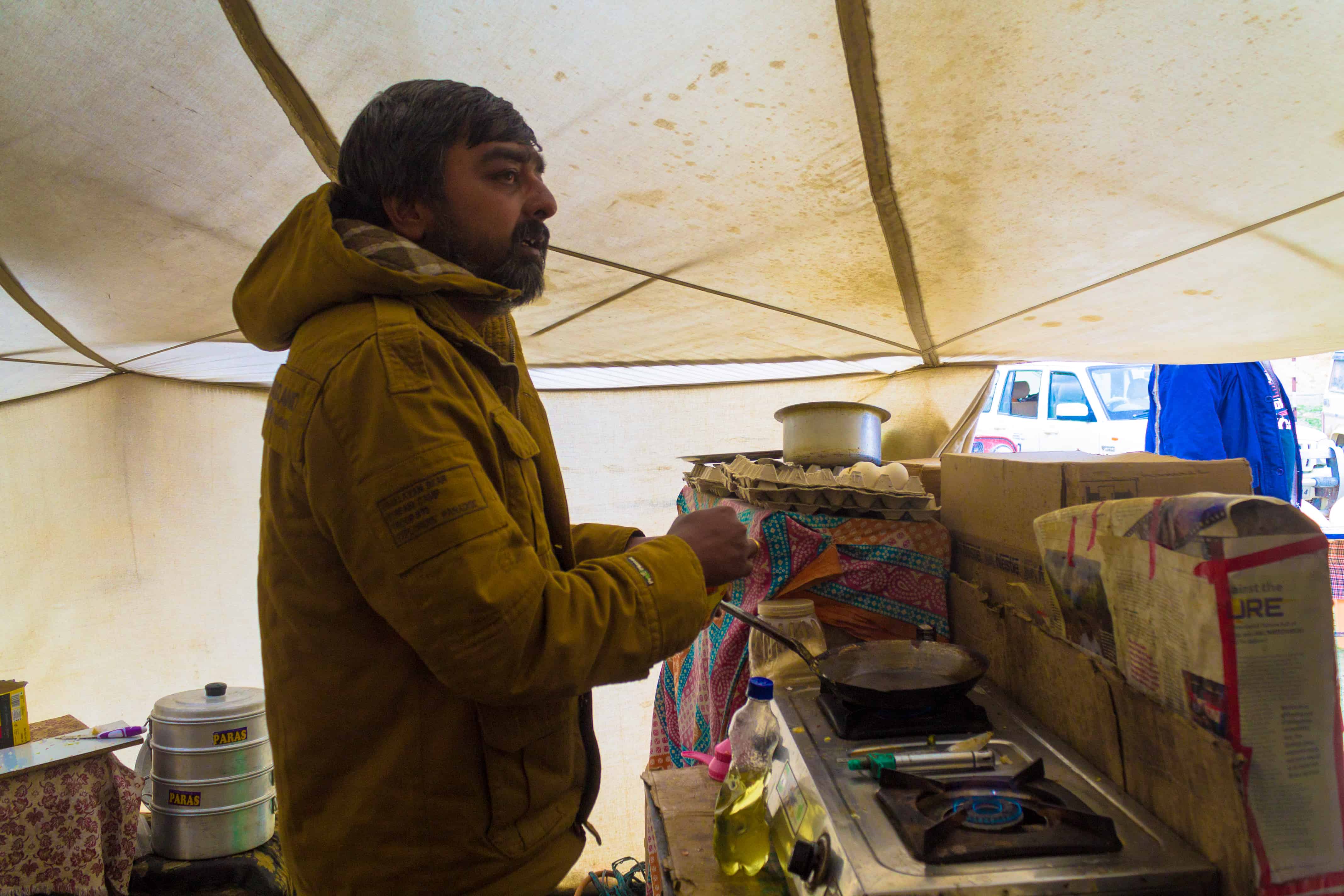 Dhaba tent kitchen at Sumdo on the Kinnaur to Spiti route