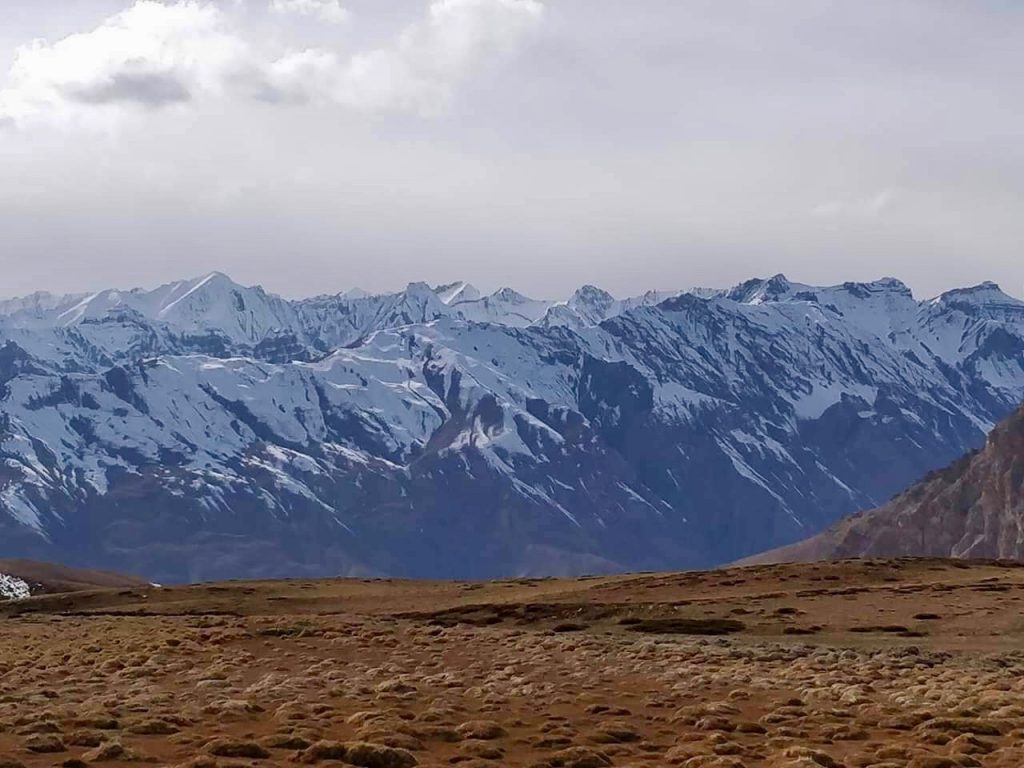Snow peaks as seen from Hikkim Village