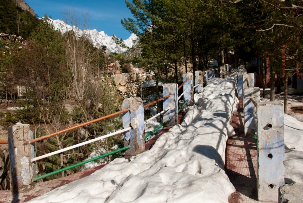 Snow near Gangotri Temple