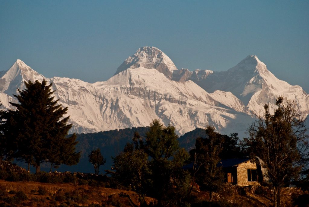 Nanda Devi Massif as seen from a viewpoint in Chaukori