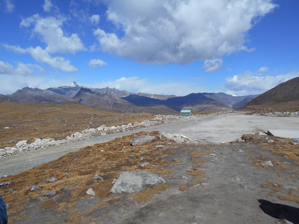 Open high plateau at Bum La Pass on the India-China border near Tawang