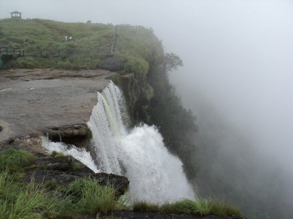 Seven Sisters Falls at Mawsmai on the cliffs near Cherrapunji Meghalaya