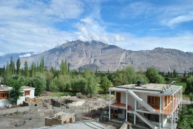 Views from Hotel StenDel, Sangam Bar and Restaurant at Diskit town, Nubra Valley, Ladakh