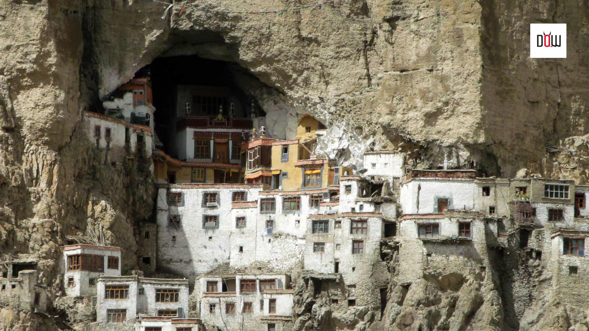 Phugtal Monastery, a close-up view...