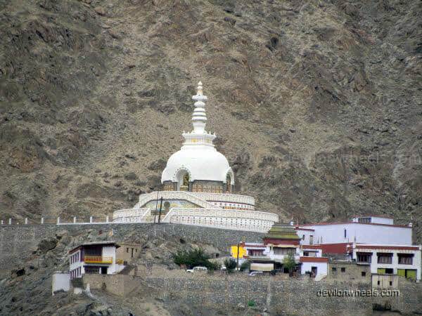 View of Shanti Stupa in Leh - Ladakh