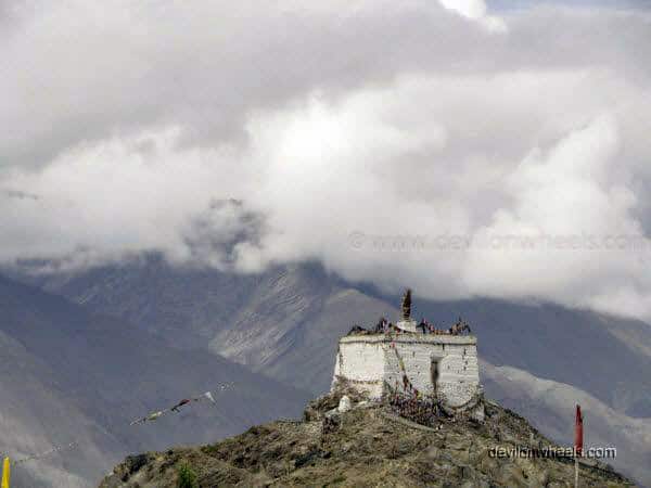 View of Monastery at top of hill from DC Office in Leh - Ladakh