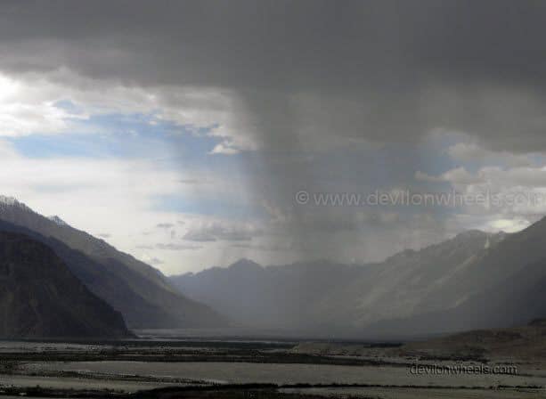Views on the road to Nubra Valley from Khardung La in Leh - Ladakh