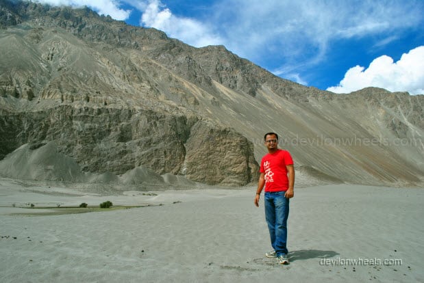 Dheeraj Sharma at Sand dunes of Hunder, Nubra Valley in Leh - Ladakh
