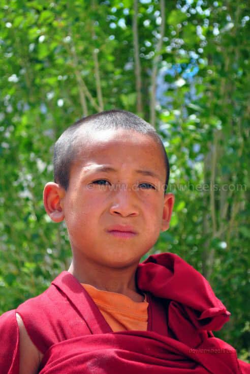 A child Monk at Diskit monastery, Nubra Valley of Leh - Ladakh