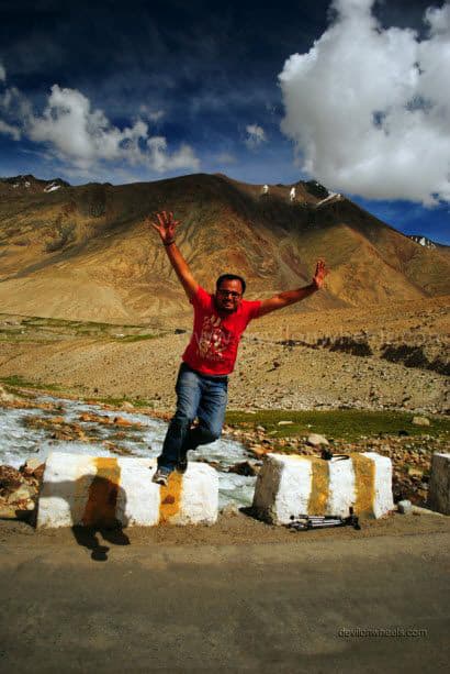 Dheeraj Sharma near Khardung village in Leh - Ladakh