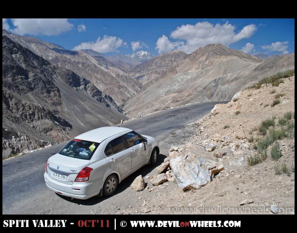 That is my ride, sitting high and handsome on road to Spiti Valley via Kinnaur - Shimla