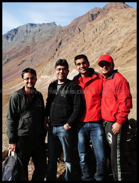 Dheeraj Sharma and his friends/cousins at Mud Village in Pin Valley