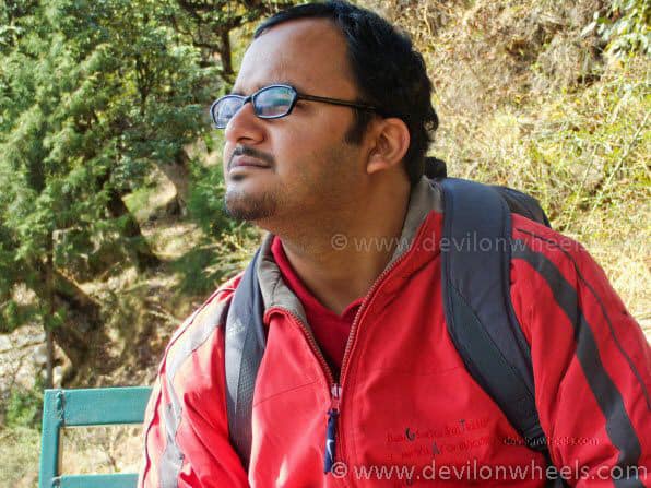 Dheeraj Sharma on the trek from Deoria Tal to Sari Village