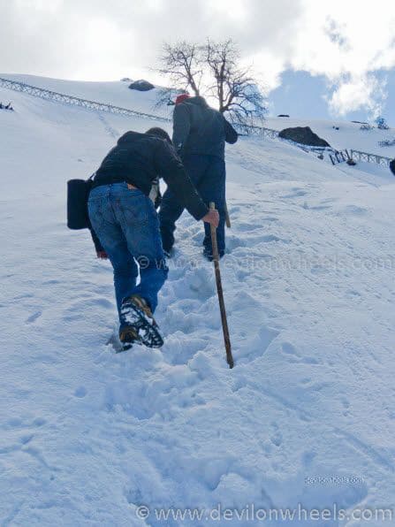 Dheeraj Sharma and his friends on Chopta - Tungnath Snow Trek