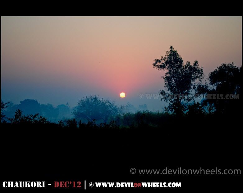 Sunrise some where near Gar Ganga on the way to Nainital