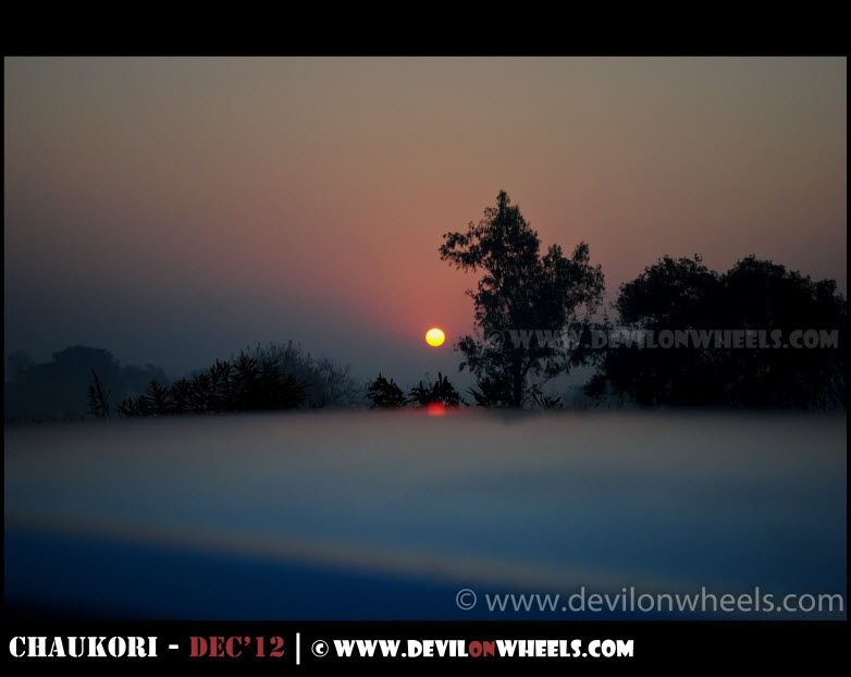 Sunrise some where near Gar Ganga on the way to Nainital Lake