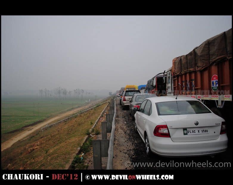 The long lasting traffic jam near Moradabad