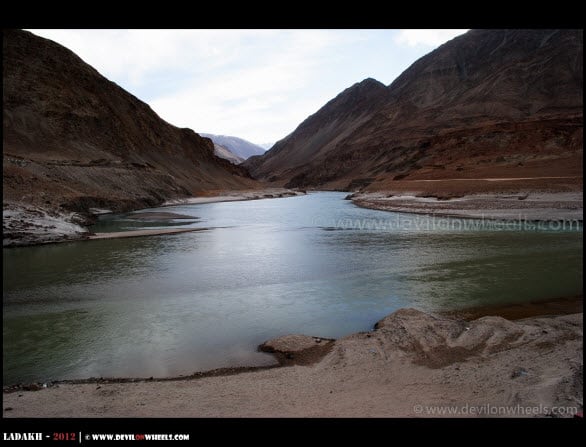 Confluence of Zanskar and Indus Rivers...