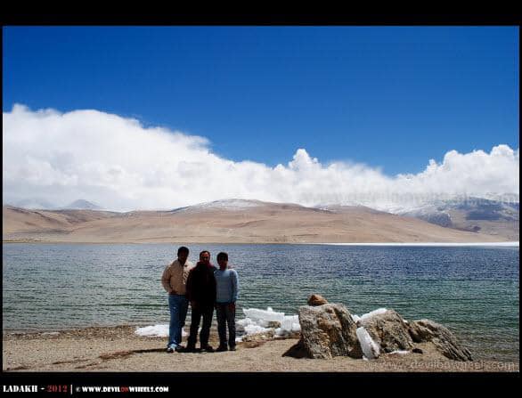 Dheeraj Sharma and Friends at Tso Moriri Lake...