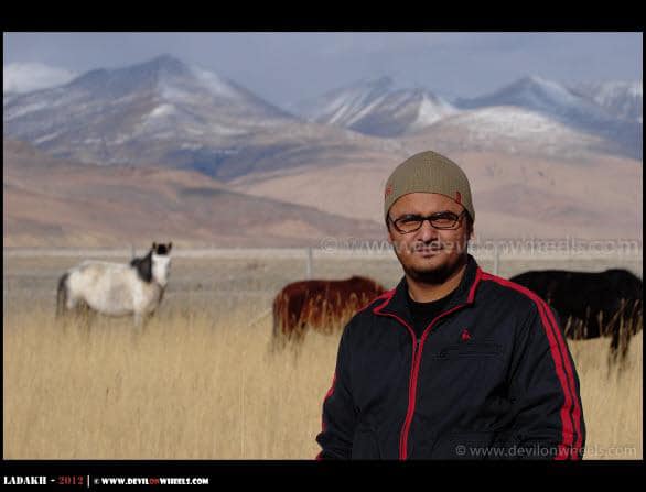 Dheeraj Sharma at Hanle Pasture Land in Ladakh