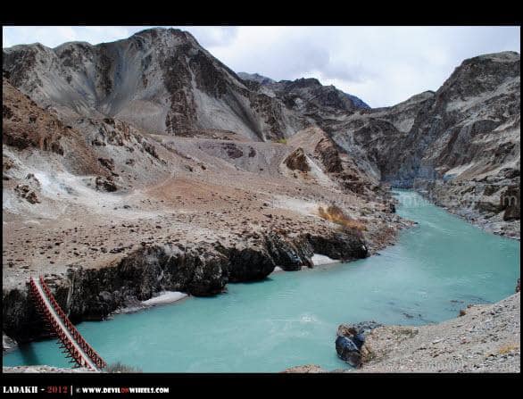 Aqua Colors of Zanskar River towards Chilling