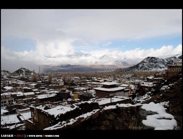 An Aerial View of Leh Snow Whiteout