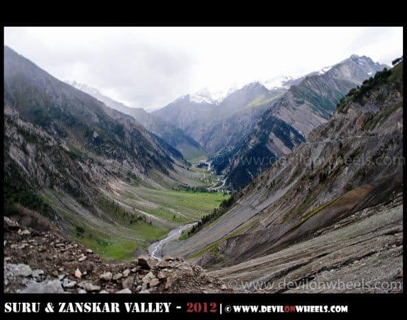 The Baltal Valley as seen while ascending Zozila Pass