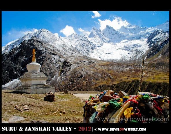 A Stupa, A Glacier and Prayer Flags... What a Treat in Suru Valley