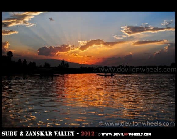 A Golden Sunset over Dal Lake
