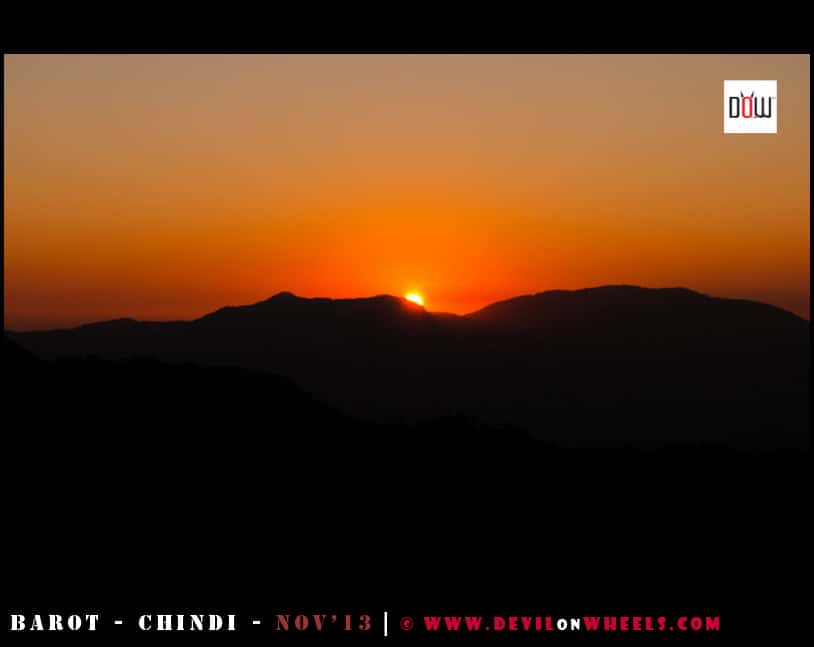 The Super Sunset on the way to Barot
