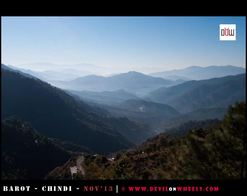 A Misty view of valley down as seen from Jhatingiri, Himachal