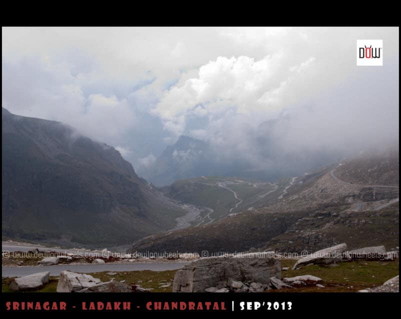 Manali, as seen while descending from Rohtang Pass