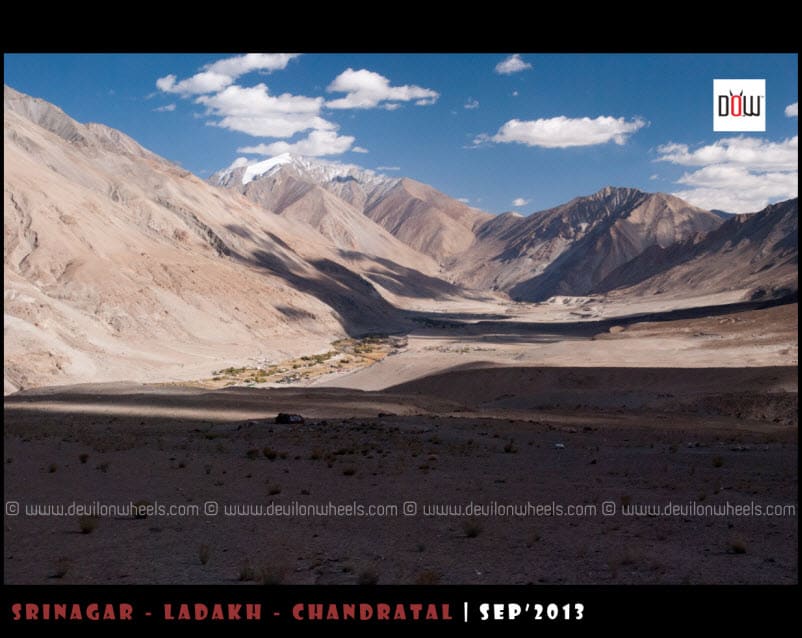 A Distant view of Tangste Village while going to Pangong Tso