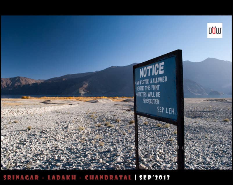 No Visitors Allowed Beyond this Point | Pangong Tso to Chusul Road