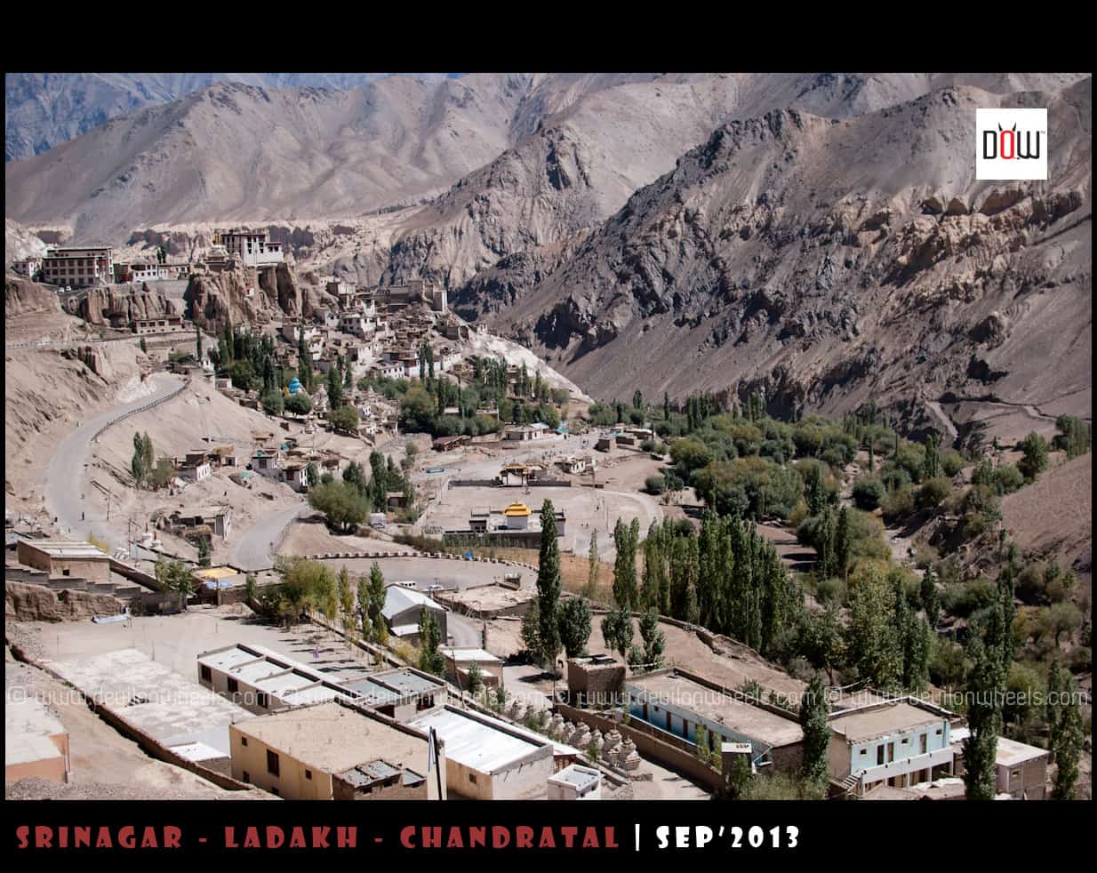 Lamayuru town as seen from Srinagar - Leh Highway