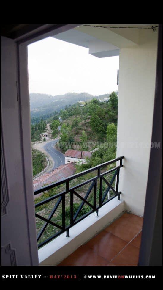 View of Shimla - Narkanda - Kinnaur road from the room at Matiana near Narkanda