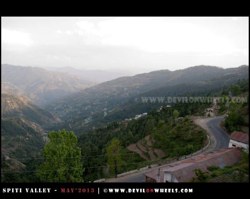 A wider view of Shimla - Narkanda - Kinnaur road from the room at Matiana near Narkanda